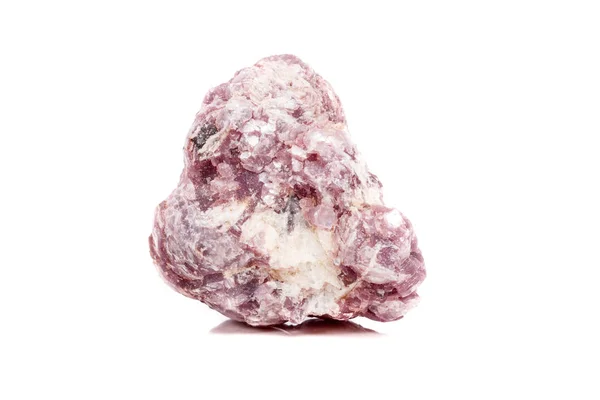 Макроминеральный Камень Лепидолит Скале Белый Фон Вблизи — стоковое фото