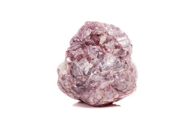 Макроминеральный Камень Лепидолит Скале Белый Фон Вблизи — стоковое фото