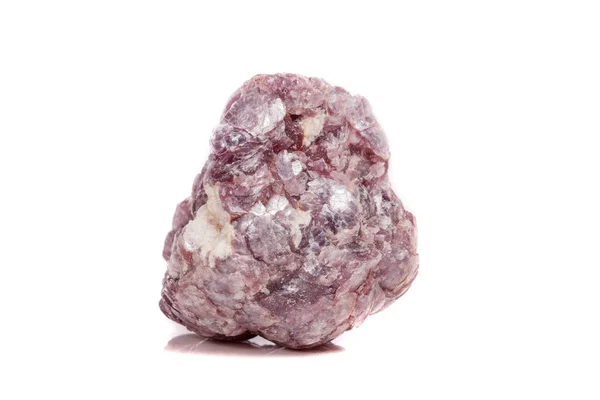 Εσωτερικη Μακροεντολή Ορυκτή Πέτρα Ευμεγέθης Λεπιδόλιθος Στο Βράχο Λευκό Φόντο — Φωτογραφία Αρχείου