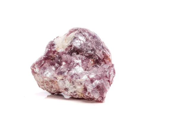 Macro Pietra Minerale Lepidolite Nella Roccia Uno Sfondo Bianco Primo — Foto Stock