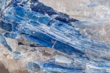 Macro mineral stone Kyanite a white background close up clipart
