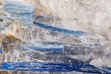 Makro mineral taş kıyanit beyaz bir arka plan yakın çekim