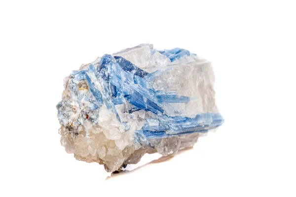 Macro Pedra Mineral Kyanite Fundo Branco Perto — Fotografia de Stock