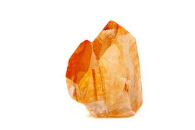 Makro mineral taş Lemurya kristal beyaz bir arka plan yakın çekim