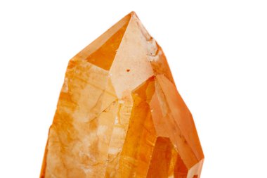 Makro mineral taş Lemurya kristal beyaz bir arka plan yakın çekim