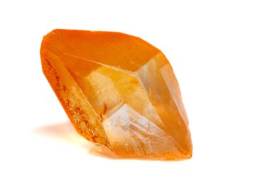Makro mineral taş Lemurya kristal beyaz bir arka plan yakın çekim