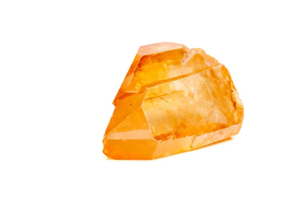 Macro Pietra Minerale Lemurian Crystal Uno Sfondo Bianco Primo Piano — Foto Stock