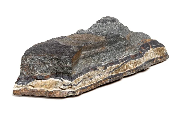 Macro Minerale Steen Snake Oog Rots Een Witte Achtergrond Close — Stockfoto