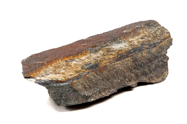 Macro Mineral Pedra Snake Olho Rocha Fundo Branco Perto — Fotografia de Stock