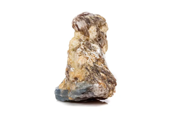 Makro Ásványi Korund Rock Egy Fehér Háttér Közelről — Stock Fotó