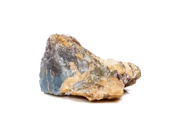 Macro Piedra Mineral Corindón Roca Fondo Blanco Cerca —  Fotos de Stock