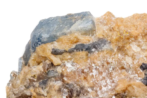 Macro Mineral Stone Corundum Rock White Background Close — Stock Photo, Image