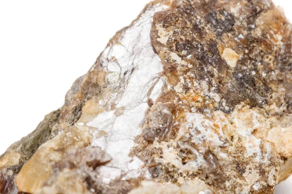 Macro Mineral Stone Corundum Rock White Background Close — Stock Photo, Image