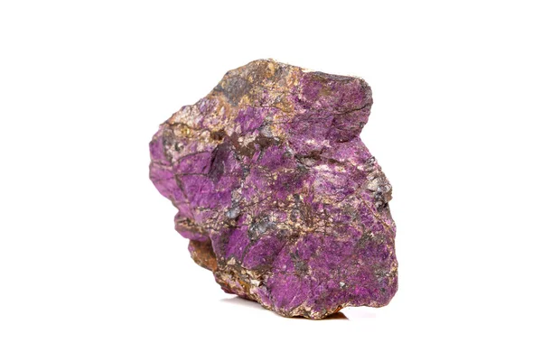 Minerální Kámen Purpureus Makro Fialový Purpurite Plemeni Bílým Pozadím Zblízka — Stock fotografie