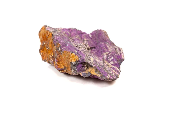 Macro Mineral Stone Purpureus Purple Purpurite Breed White Background Close — Stock Photo, Image