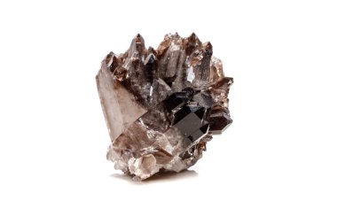 Makro mineral taş Scene kristal beyaz bir arka plan Rock'daki yakın çekim