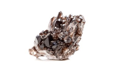 Makro mineral taş Scene kristal beyaz bir arka plan Rock'daki yakın çekim