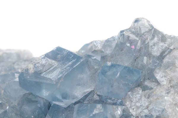 Макрос Мінеральні Камінь Селестіно Породі Білим Тлом Крупним Планом — стокове фото
