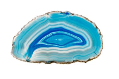 Makro mineral taş Mavi Akik doğurmak beyaz bir arka plan yakın çekim