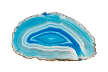 Makro mineral taş Mavi Akik doğurmak beyaz bir arka plan yakın çekim