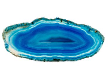 Makro mineral taş Mavi Akik doğurmak beyaz bir arka plan yakın çekim