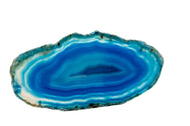 Makro mineral taş Mavi Akik doğurmak beyaz bir arka plan yakın çekim