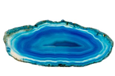 Makro mineral taş Mavi Akik doğurmak beyaz bir arka plan yakın çekim