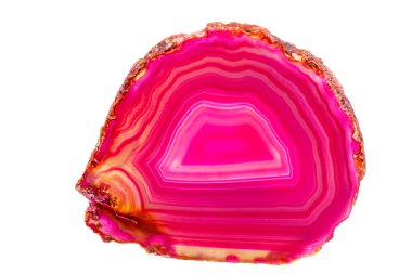 Makro mineral taş pembe akik doğurmak beyaz bir arka plan yakın çekim