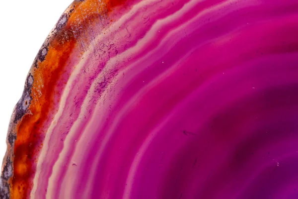 Macro Piedra Mineral Púrpura Ágata Crianza Fondo Blanco Cerca — Foto de Stock