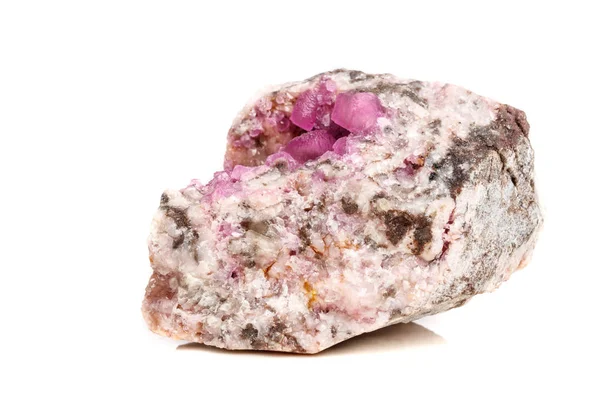 Makro Mineral Taş Beyaz Arka Plan Üzerinde Kobalt Kalsit Taş — Stok fotoğraf
