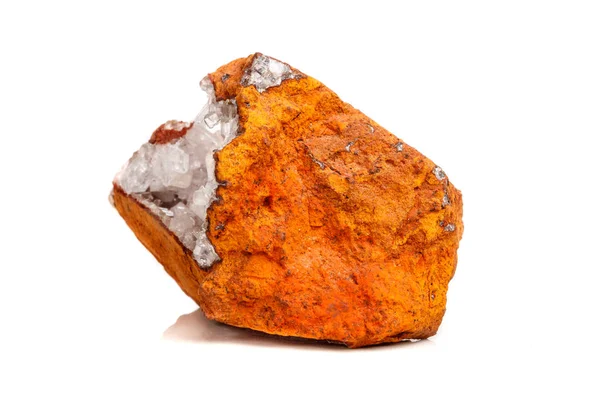 宏观矿物石材晶体异极矿岩石在白色背景特写 — 图库照片