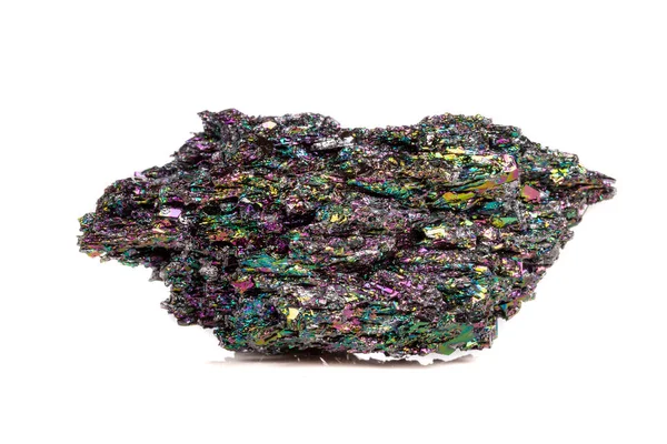 Makro Mineralstein Carborundum Auf Weißem Hintergrund Nahaufnahme — Stockfoto