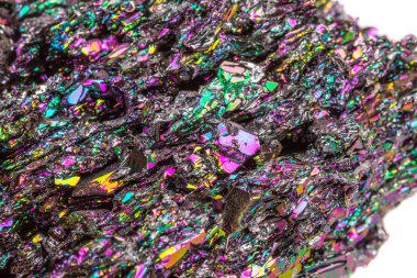 Makro mineral taş Carborundum beyaz arka plan üzerinde Kapat
