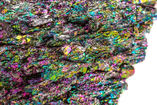 Close Van Macro Minerale Steen Carborundum Witte Achtergrond — Stockfoto