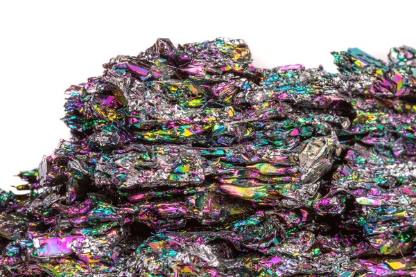 Macro Piedra Mineral Carborundum Sobre Fondo Blanco Cerca — Foto de Stock