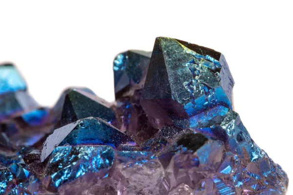 Batu Mineral Makro Titanium Quartz Flame Aura Quartz Pada Latar — Stok Foto