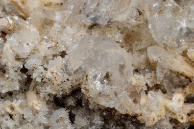 Makro mineral taş florit kuvars siyah arka plan ile yakın çekim