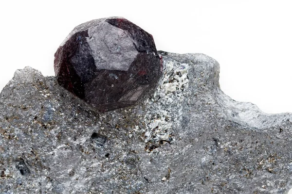 Макро Мінеральний Камінь Скелі Білому Тлі Крупним Планом — стокове фото