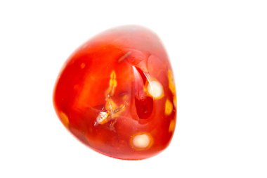 Makro mineral taş akik beyaz bir arka plan üzerinde Kapat