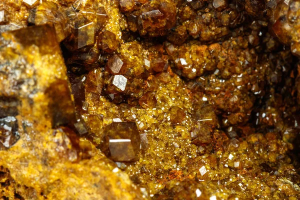 Granate Piedra Mineral Macro Granate Verde Epidote Grossular Roca Sobre — Foto de Stock