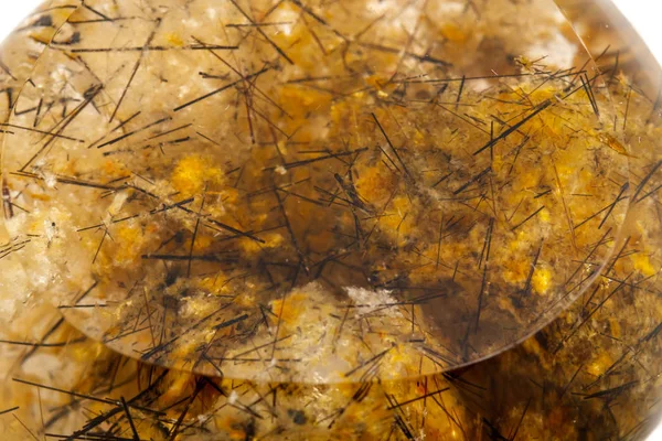 Piedra Mineral Macro Acuario Cuarzo Sobre Fondo Blanco Cerca — Foto de Stock