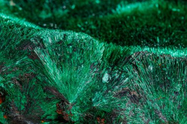 Makro mineral taş plisoviy, peluş, saten malakit beyaz arka plan yakın tarih