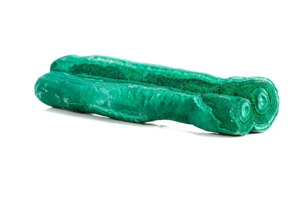 Macro Mineral Stone Malachite Stalactite White Background Close — Stock Photo, Image