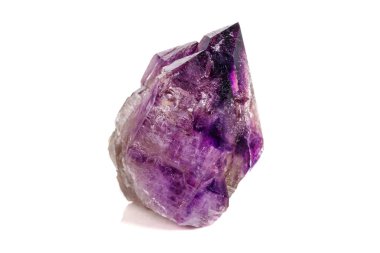 Rauchtopaz beyaz bir arka plan üzerinde makro Mineral taş Ametist birlikte dumanlı kuvars, yakın çekim