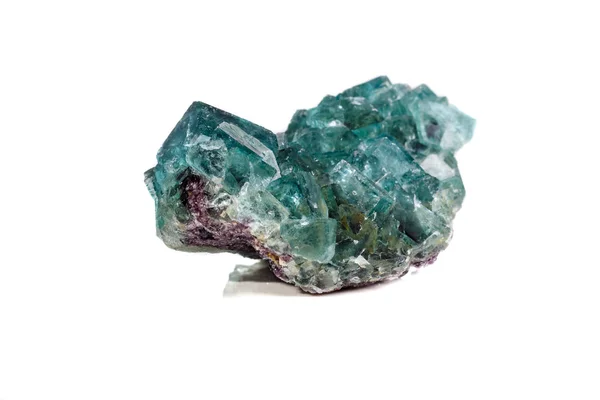 Fluorite Pedra Mineral Macro Fundo Branco Close — Fotografia de Stock