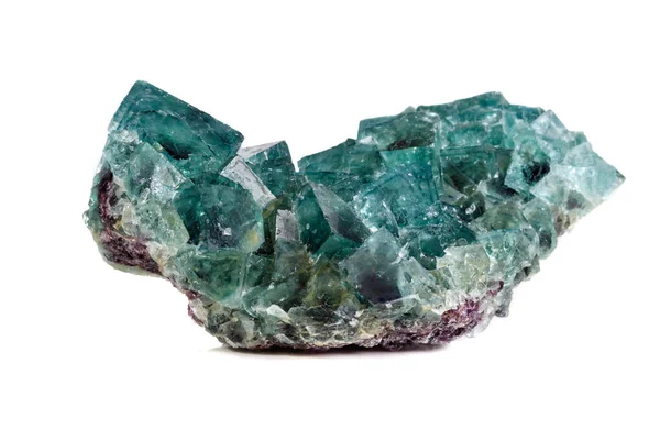 Fluorite Pedra Mineral Macro Fundo Branco Close — Fotografia de Stock