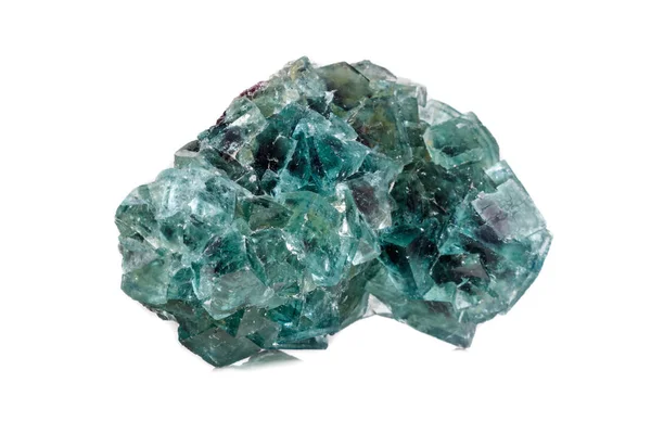 Fluorite Pedra Mineral Macro Fundo Branco Close — Fotografia de Stock