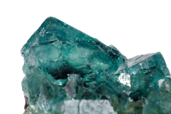 Fluorite Pedra Mineral Macro Fundo Branco Close — Fotografia de Stock