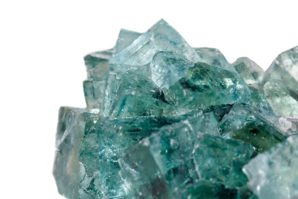 Fluorite Pedra Mineral Macro Fundo Branco Close — Fotografia de Stock