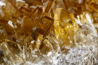 Barit beyaz bir arka plan üzerinde makro mineral taş barit kristalleri, yakın çekim